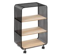 5five - étagère à roulettes 3 cases noir