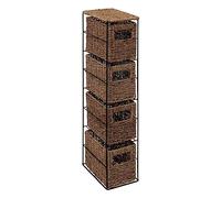 5five - étagère avec 4 paniers vannerie en roseau naturel