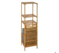 Colonne salle bain Varia naturel panier linge bambou