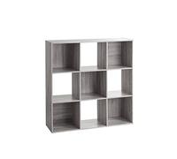 5five - Étagère Cube Mix'n'Modul - Effet Chêne Gris - 101 x 101 x 32 cm - 9 Cases, Rangement Modulable - pour Salon, Chambre, Bureau