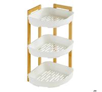 5five - étagère d'angle ""naturéo"" 3 niveaux en bambou blanc 29x22cm