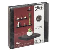 5five Étagère murale Fixy, noir, bois d'ingénierie, L 23,5 x l 23,5 x H 3,8 cm