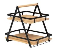 5five - étagère ordera 2 niveaux avec anse en bambou noir