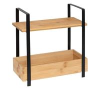 5five - étagère ordera 2 niveaux avec bac de rangement en bambou noir