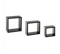 Étagères Murales en Cube - Noir - Lot de 3 (Petit Format)