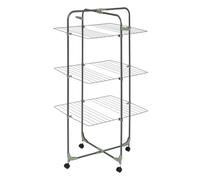 5five - Étendoir à Linge Tour Pliant Mojave - 30 Mètres en Acier - Séchoir Pliable à Roues, Porte-cintres inclus - Pour Intérieur, Buanderie