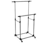 5five Portant à vêtements Extension+ double extensible en métal et plastique Inox Venus