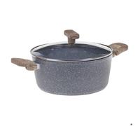 Secret de Gourmet - Faitout avec couvercle D 28 cm en Aluminium Forgé aspect pierre Ligne Nature Tous feux