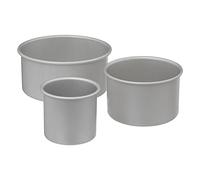 5five – Lot de 3 moules à gâteau bord haut 20 cm argent
