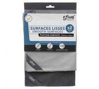 5five Lot de 2 chiffons microfibre à surface lisse