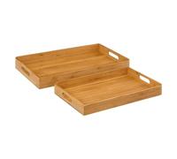 5five Lot de 2 plateaux de service en bambou 46 cm Beige