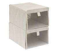 5five - lot de 2 range-chaussures 1 paire en tissu dressy plus beige