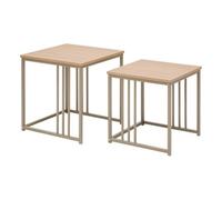 5five - lot de 2 tables gigognes duna carrées 40/45cm beige