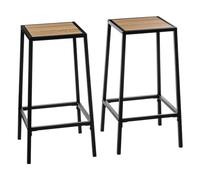 5five - Lot de 2 tabourets Bar Effet chêne Naturel aliaj