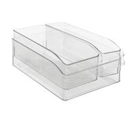 5five - Lot de 3 Bacs de Rangement Smart Fridge - Transparent - L 31 x P 21 x H 9 cm, Empilables - Pour Organisation Réfrigérateur, Placard