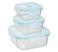 5five - lot de 3 boîtes carrées de conservation pm clipeat verre