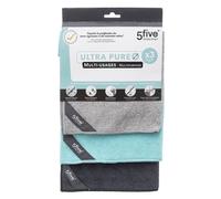 5five Lot de 3 chiffons en microfibre antibactérien - 30 x 40 cm