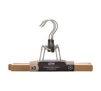 5five Lot de 3 cintres en bois avec pinces 25 cm naturel