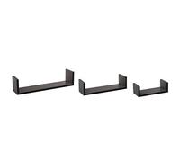 FIVE Simply Smart - Lot de 3 Étagères Murales "Bord" 42cm Noir Noir, Noir G