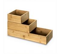 5five Lot de 3 organisateurs de tiroirs en bambou naturel, L 38 x l 14,9 x H 7 cm