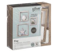 5five Lot de 3 petites étagères murales cube en chêne naturel
