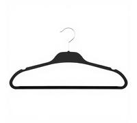 5five Lot de 5 cintres en plastique – Revêtement caoutchouc antidérapant – Noir