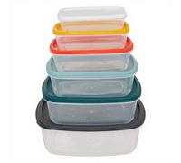 5five Lot de 6 boîtes de conservation rectangulaires en plastique avec coloris assortis