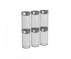 5five Lot de 6 pots à épices en verre - Transparent