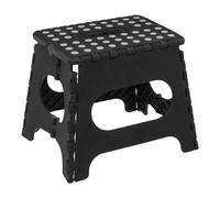 5five - Marchepied Pliable Plastique Noir 1 Marche 27cm Verrouillage de Sécurité Rangement Facile Revêtement Anti-dérapant Charge Max 110kg