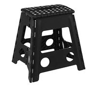 5five - Marchepied Pliable Plastique Noir 1 Marche 39cm Verrouillage de Sécurité Rangement Facile Revêtement Anti-dérapant Charge Max 110kg