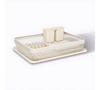 5five Mayaj étagère à vaisselle en métal, beige, acier et polypropylène, L 43 x l 32 x H 13,5 cm