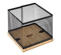 5five Pot à crayons Havi – métal et bambou – 10 cm Noir