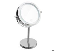 5five - miroir avec pied à led 19cm métal chromé