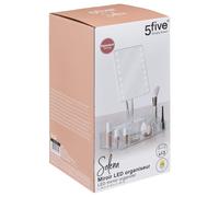 Miroir LED - Organisateur - L28,6 cm x l 16,4 cm x H 38 cm - Sélena - Noir