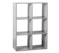 5five Étagère Mix'N'Modul – Effet chêne gris, 6 cases, L68×P32×H101 cm