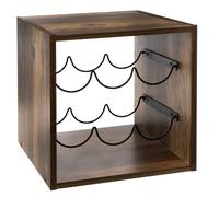 5five Mix'n Modul Boîte de rangement pour 6 bouteilles effet bois foncé - 31 x 31 cm