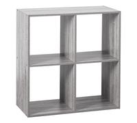 5five Étagère cube Mix 'n Modul 4 cases Rangement modulable Effet chêne gris 67,5×32×67,5 cm