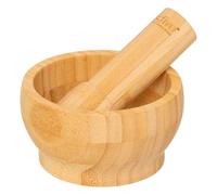 5Five Mortier et pilon en bambou pour ail - idéal pour moudre et piler