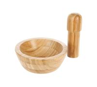 5Five Mortier et pilon en bambou pour ail - idéal pour moudre et piler