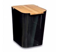 5five Naturéo Poubelle à couvercle bambou 5L Noir