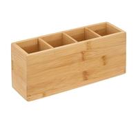 5 five simply smart FIVE-174752 Organiseur de Salle de Bain Rangement Maquillage 4 Compartiments en Bambou