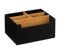 Five - Organiseur de Salle de Bain Rangement Maquillage 5 Compartiments Natureo Noir et Bambou