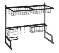 5five - organiseur d'évier égouttoir en métal noir