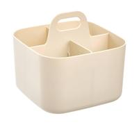 5five - organiseur poly 16,5x16,5x15cm beige compartiments amovibles