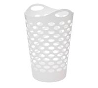5five - Panier à Linge Flexible 60L Blanc - Trous d'Aération - Léger - Poignées Ergonomiques Portage Facile - Corbeille de Rangement Souple