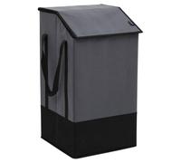 5Five - Panier à Linge Gris en Carton et Polyester - 45l - 32x30x57cm - Corbeille, Accessoire Pratique pour Salle de Bain ou Buanderie