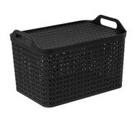 5five - panier ajouré plastique avec couvercle 24l noir