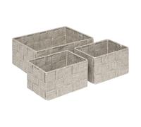 5Five - Panier de Rangement LISE Beige en Acier et Polyester - 0,9l et 3,9l - 22x16x9cm - Organisateur Maison, Accessoire Pratique