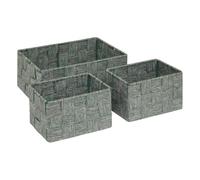 5Five - Panier de Rangement LISE Vert en Polyester et Acier - 0,9l et 3,9l - 22x16x9cm - Organisateur Maison, Accessoire Pratique