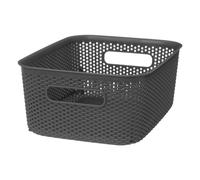 5five – Panier de rangement «Crochet» 10 cm – Gris anthracite